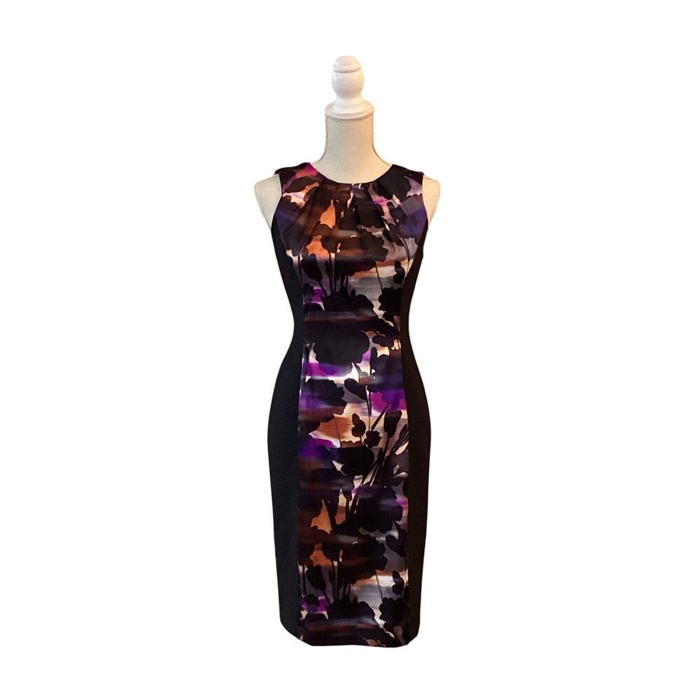 London style: Floral Black Dress Size Small